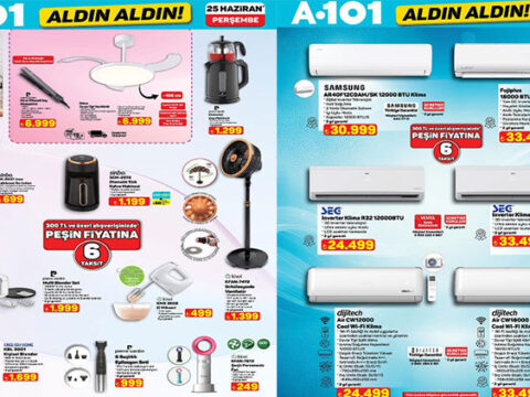 A101 AKTÜEL AFİŞİ TAMAMI 25 HAZİRAN 2026 || A101 Aldın Aldın kataloğu bu hafta neler sunuyor? A101 broşürü ile Inverter klima, oyun konsolu, tavan vantilatörü, epilasyon seti, scooter, oyuncu masası geliyor!