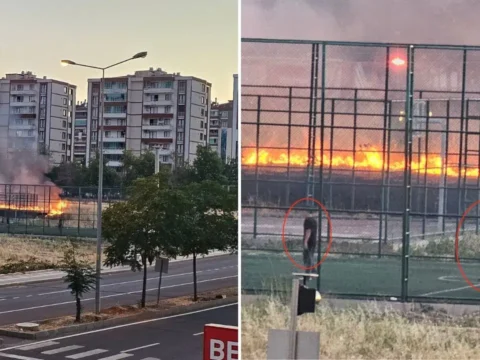Diyarbakirda yangina ragmen futbol oynamaya devam ettiler LLTqBmzb